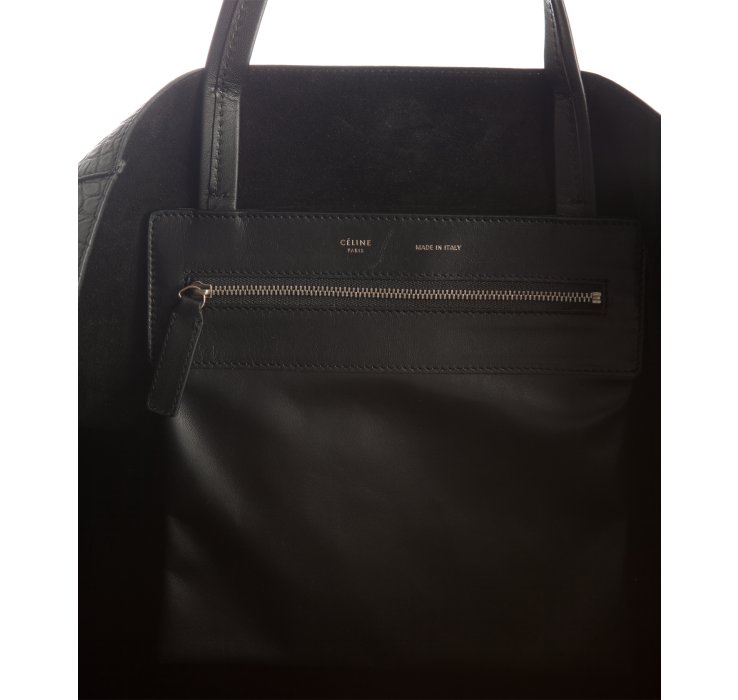 celine black patent leather handbag cabas  