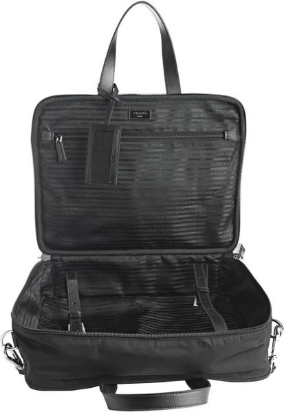 Prada Black Nylon Laptop Travel Bag in Black for Men | Lyst