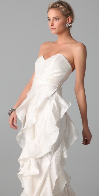 badgley mischka white gown