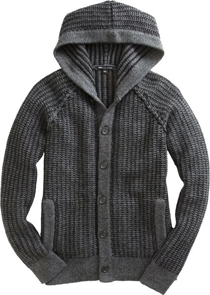 James Perse Hooded Cardigan in Gray for Men (charcoal) | Lyst