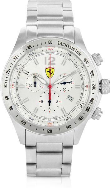 Ferrari Scuderia Ferrari Stainless Steel Chrono Watch in Silver for Men ...