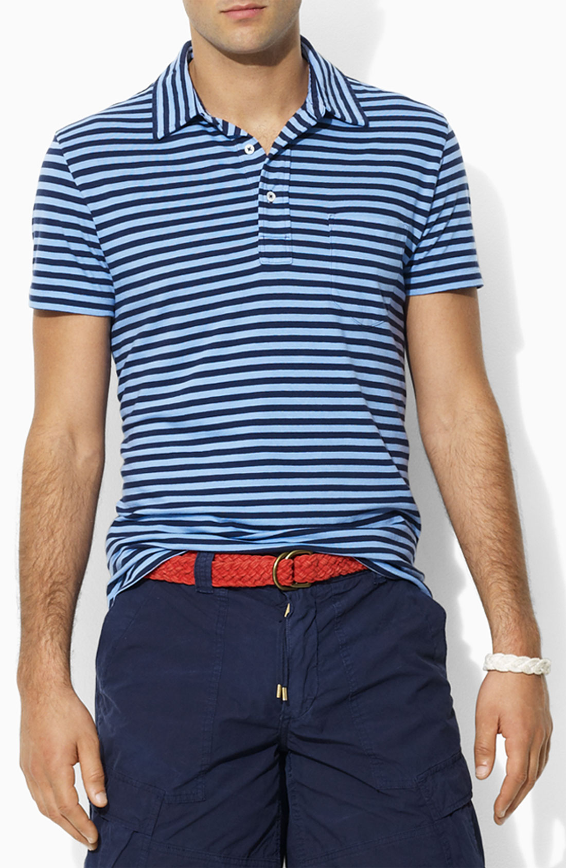 Polo Ralph Lauren Print Jersey Polo in Blue for Men (gentry blue ...