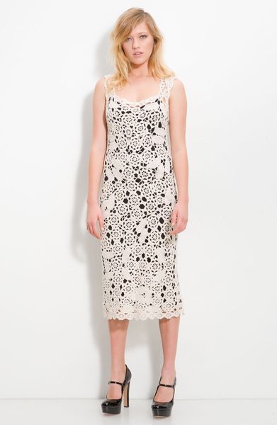 Marc By Marc Jacobs Nicola Sleeveless Crochet Dress in White (tinted ...