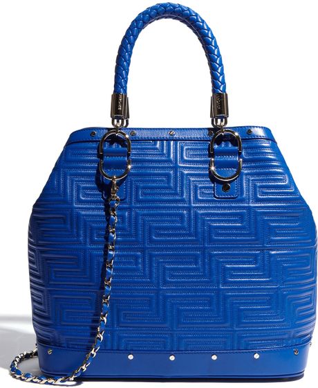 Versace Couture Top Handle Shoulder Bag in Blue (royal blue) | Lyst