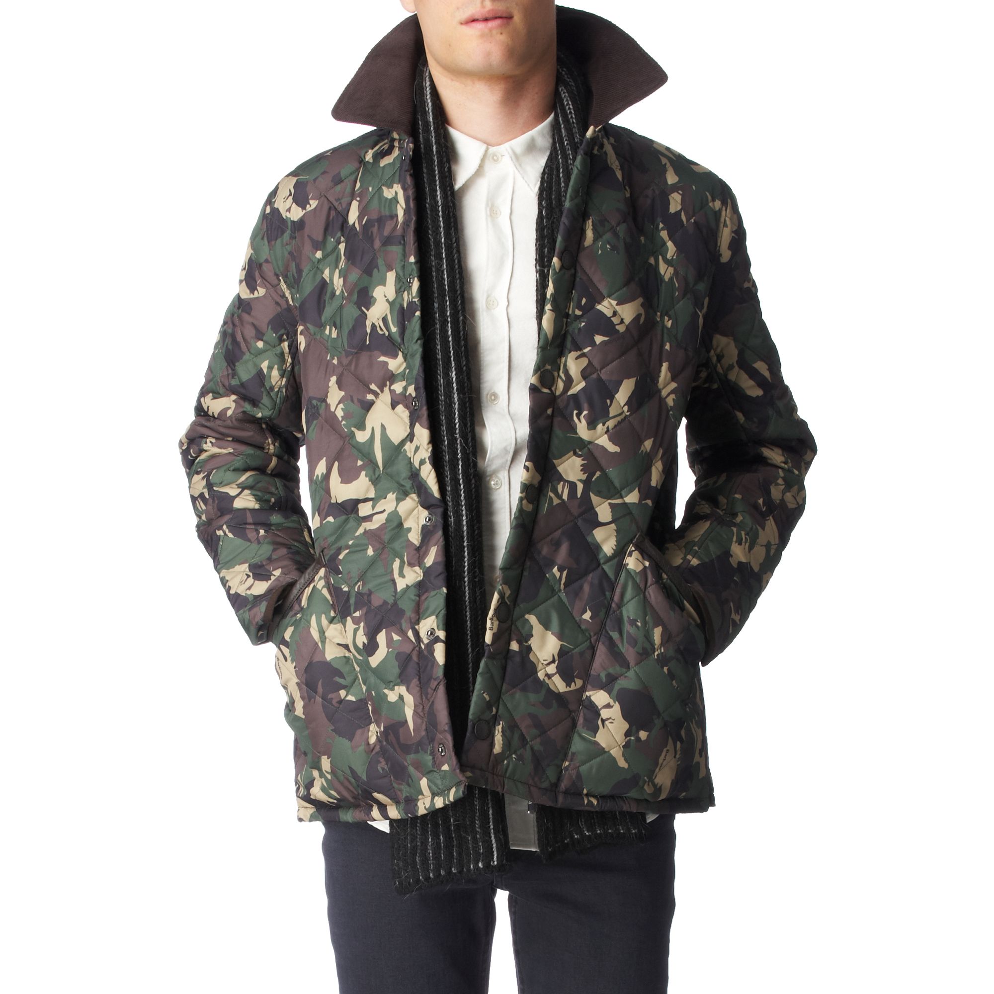 Barbour Camouflage Quilted Highfield Jacket in Green for Men Lyst