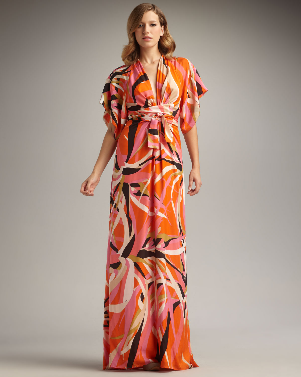 Short Orange Maxi Dress