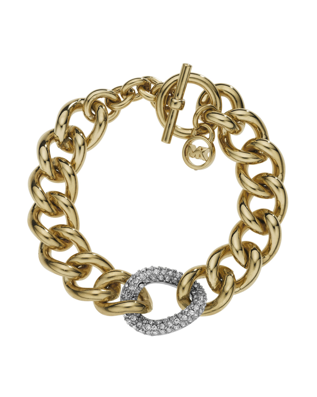 Michael kors Pave Link-chain Bracelet in Metallic | Lyst