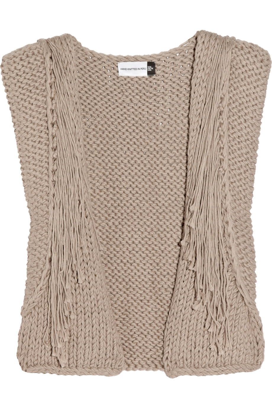 Wool And The Gang Lil Indiana Joe Hand-knitted Cotton Vest in Brown | Lyst