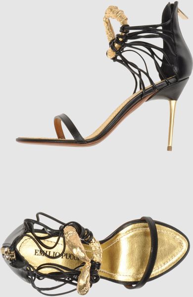 Emilio Pucci High-heeled Sandals in Black | Lyst