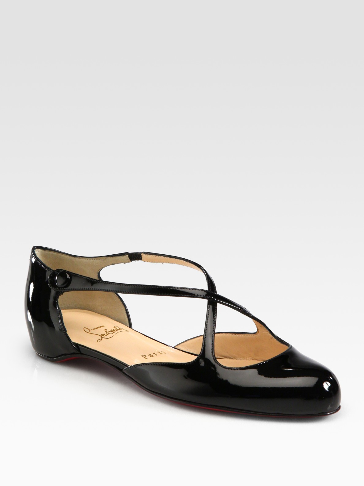christian louboutin patent leather Mary Jane wedges Black snap ...
