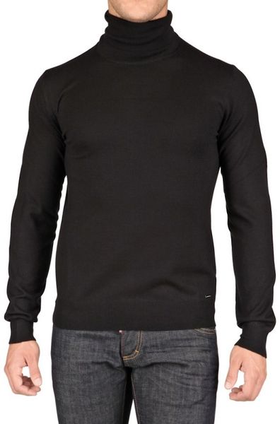 Dsquared2 Turtleneck Wool Knit Sweater in Black for Men | Lyst