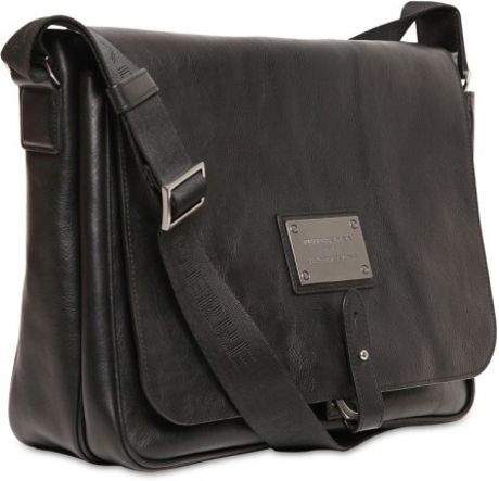 Pierre Balmain Leather Messenger Bag in Black for Men | Lyst