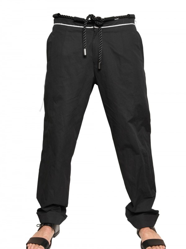 Tom Rebl Metal Cotton Twill Rope Belt Trousers in Black for Men | Lyst