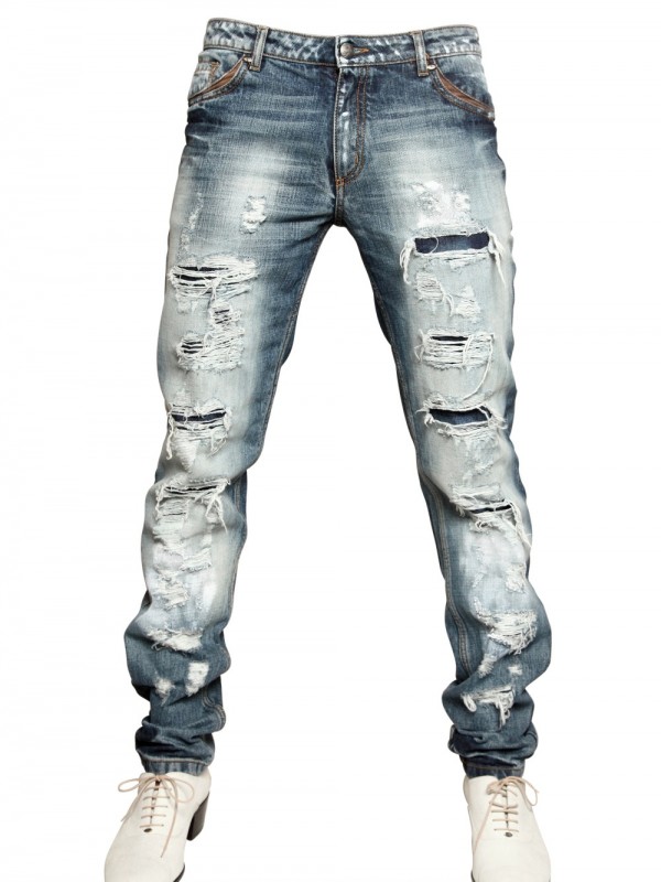 Lyst - Tom Rebl Destroyed Denim Jeans Jeans in Blue for Men