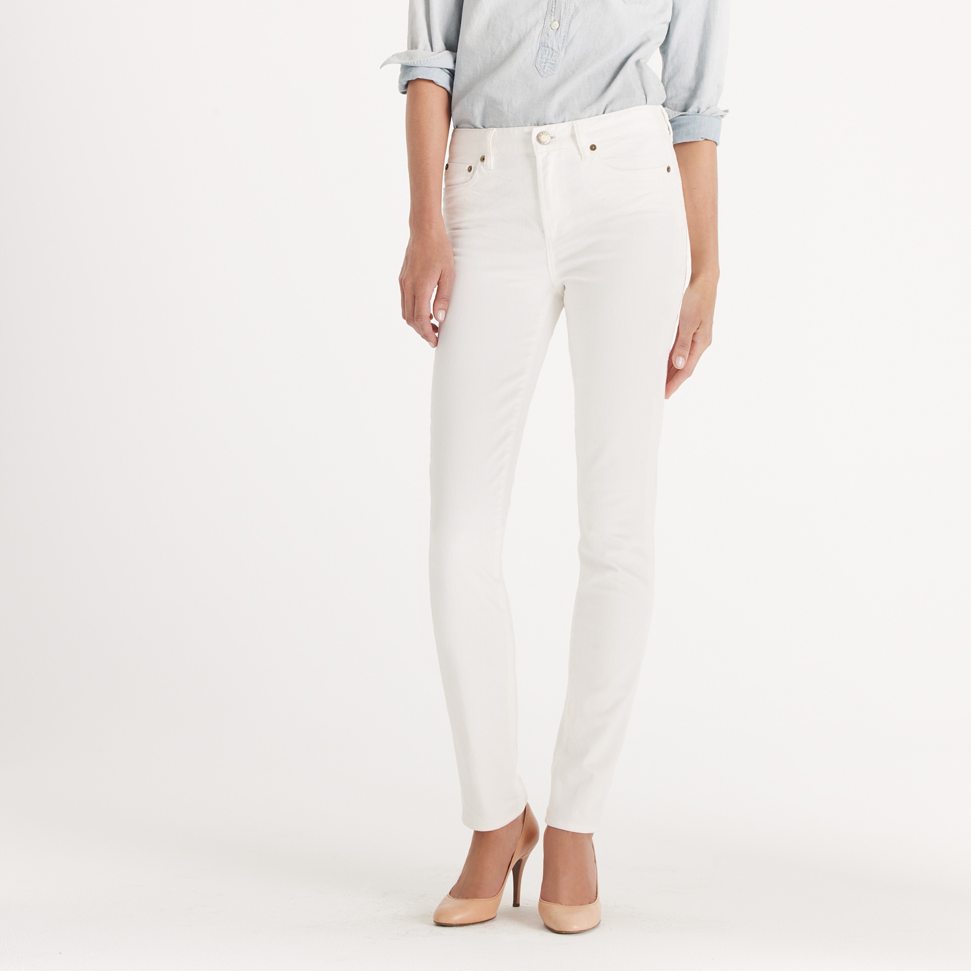 J.crew High-waisted Skinny Jean in White in White | Lyst