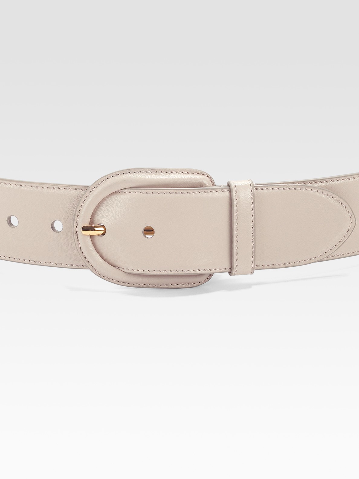 Prada Madras Leather Belt in Beige (bianco) | Lyst  