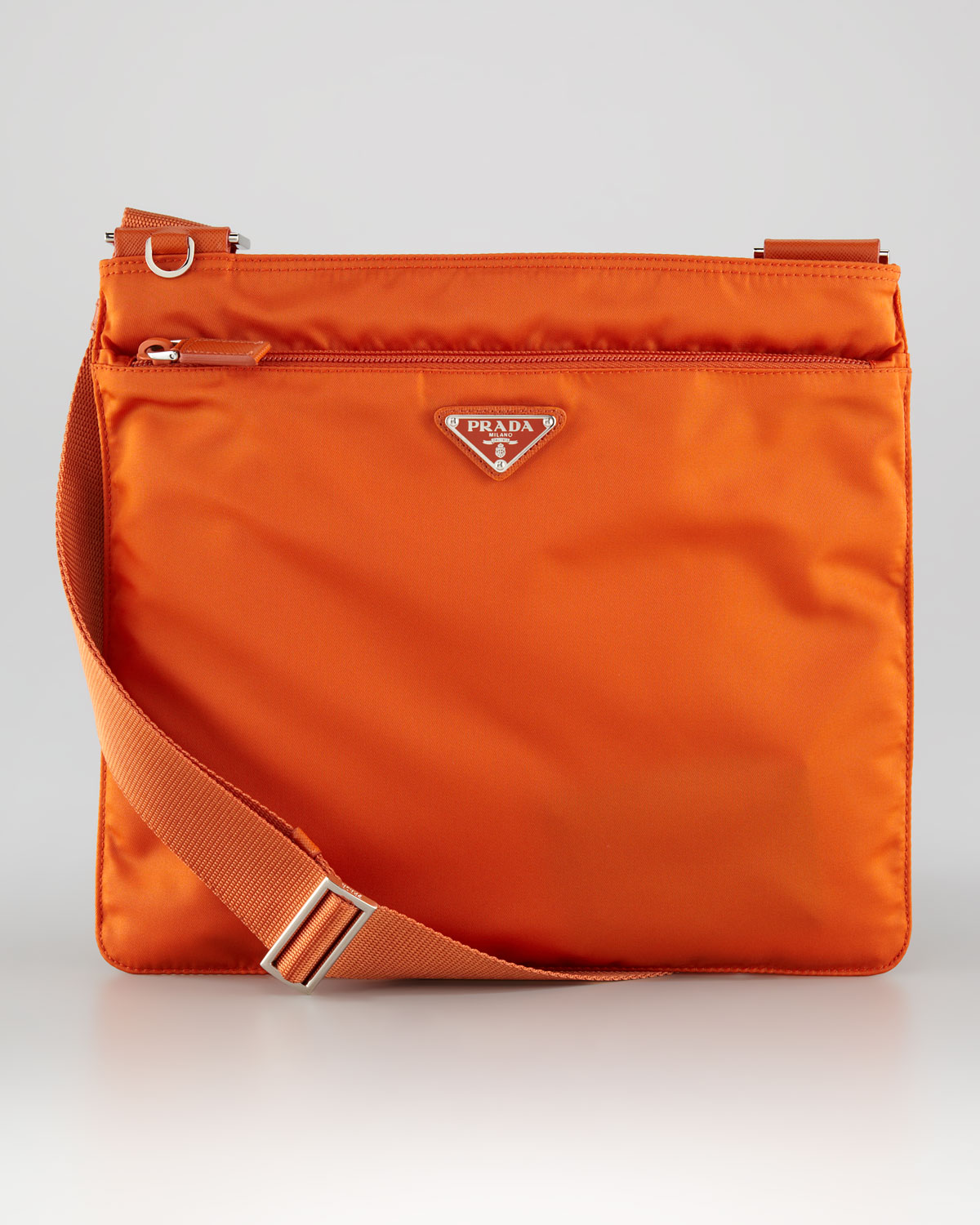 Prada Medium Flat Crossbody Bag in Orange (s73 papaya) | Lyst  