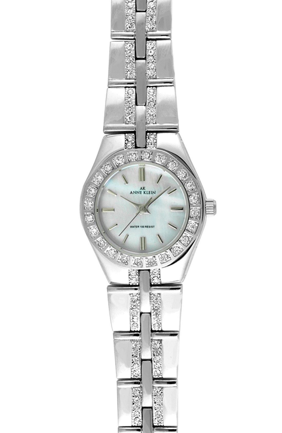 Ak Anne Klein Crystal Bezel Bracelet Watch in Silver | Lyst