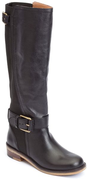 Lucky Brand Aida Leather Riding Boots in Black | Lyst