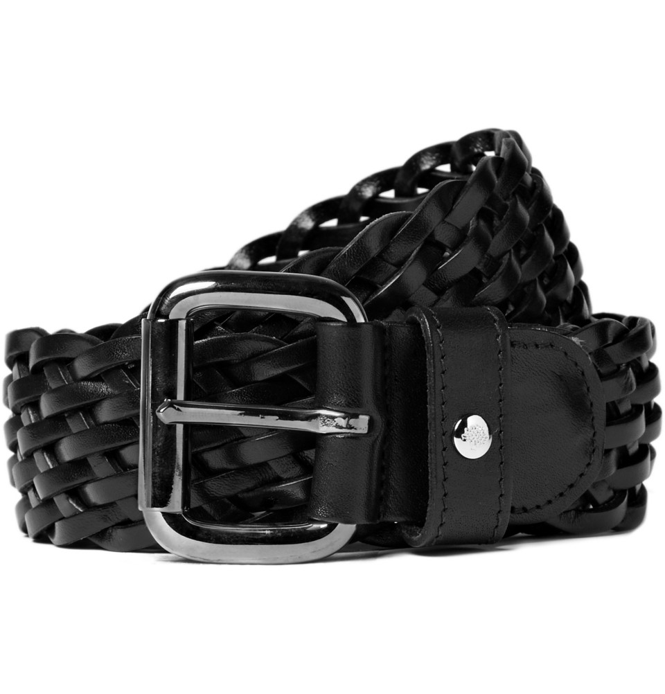 Mulberry Plaited Leather Belt in Black for Men | Lyst