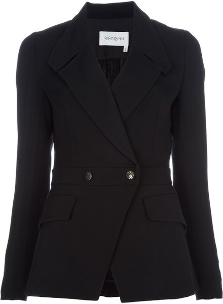 Saint Laurent Structured Blazer in Black | Lyst