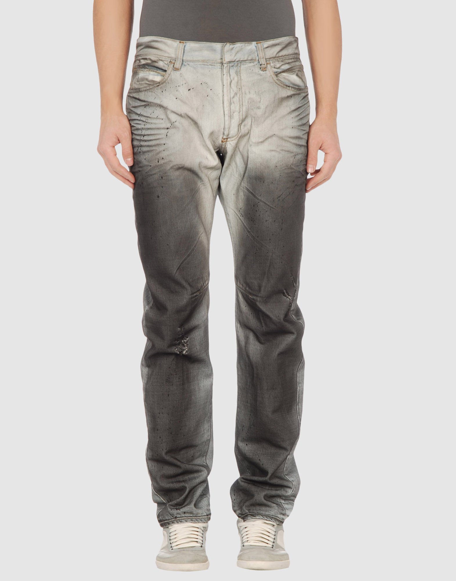 Balmain Worn Effect Jeans in Gray for Men (grey) | Lyst