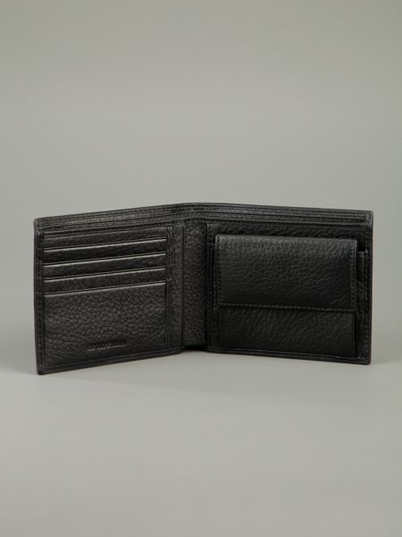 Emporio Armani Leather Wallet in Black for Men | Lyst