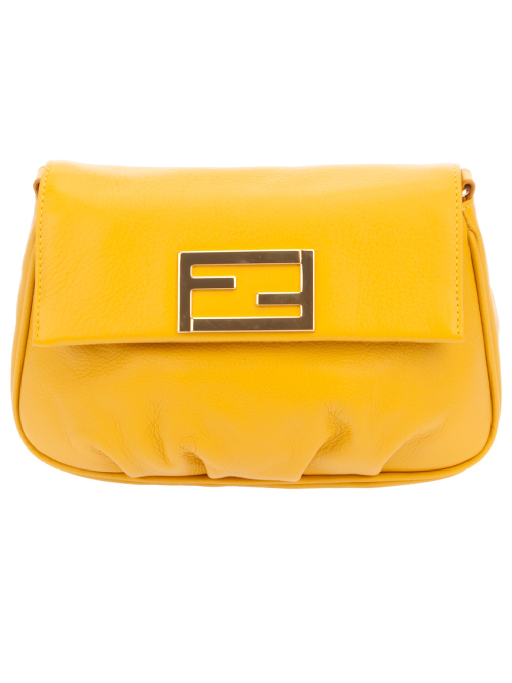 Fendi Logo Buckle Shoulder Bag in Yellow | Lyst
