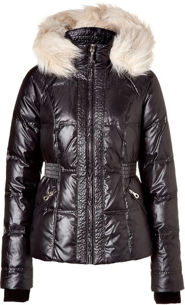 Juicy Couture Black Shimmer Puffer Jacket in Black | Lyst