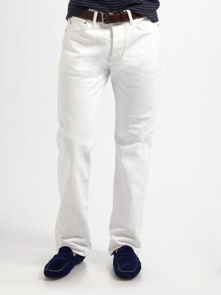 Polo Ralph Lauren Hudson Slim-straight White Wash Jeans in White for ...