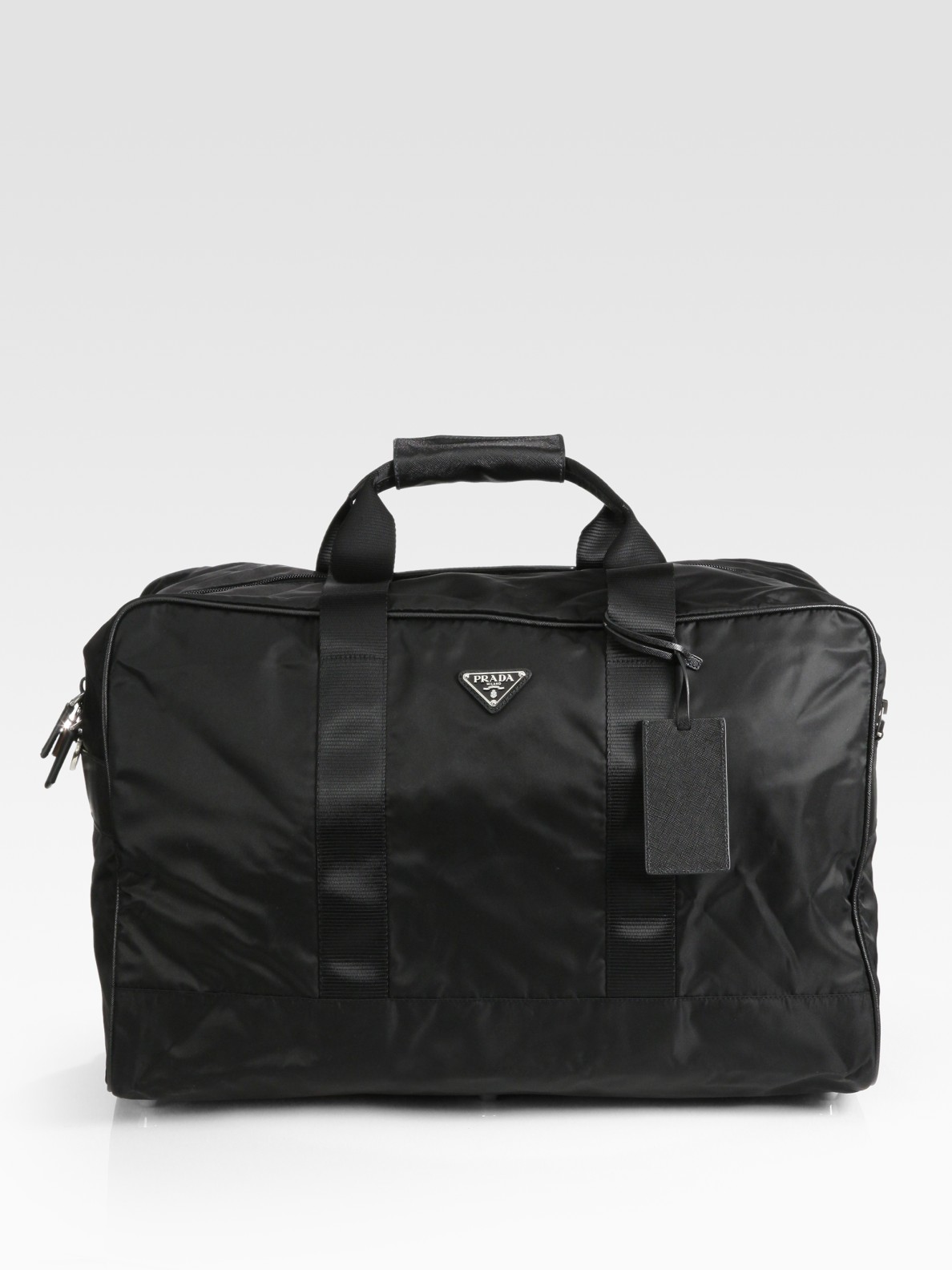 prada black travel bag  