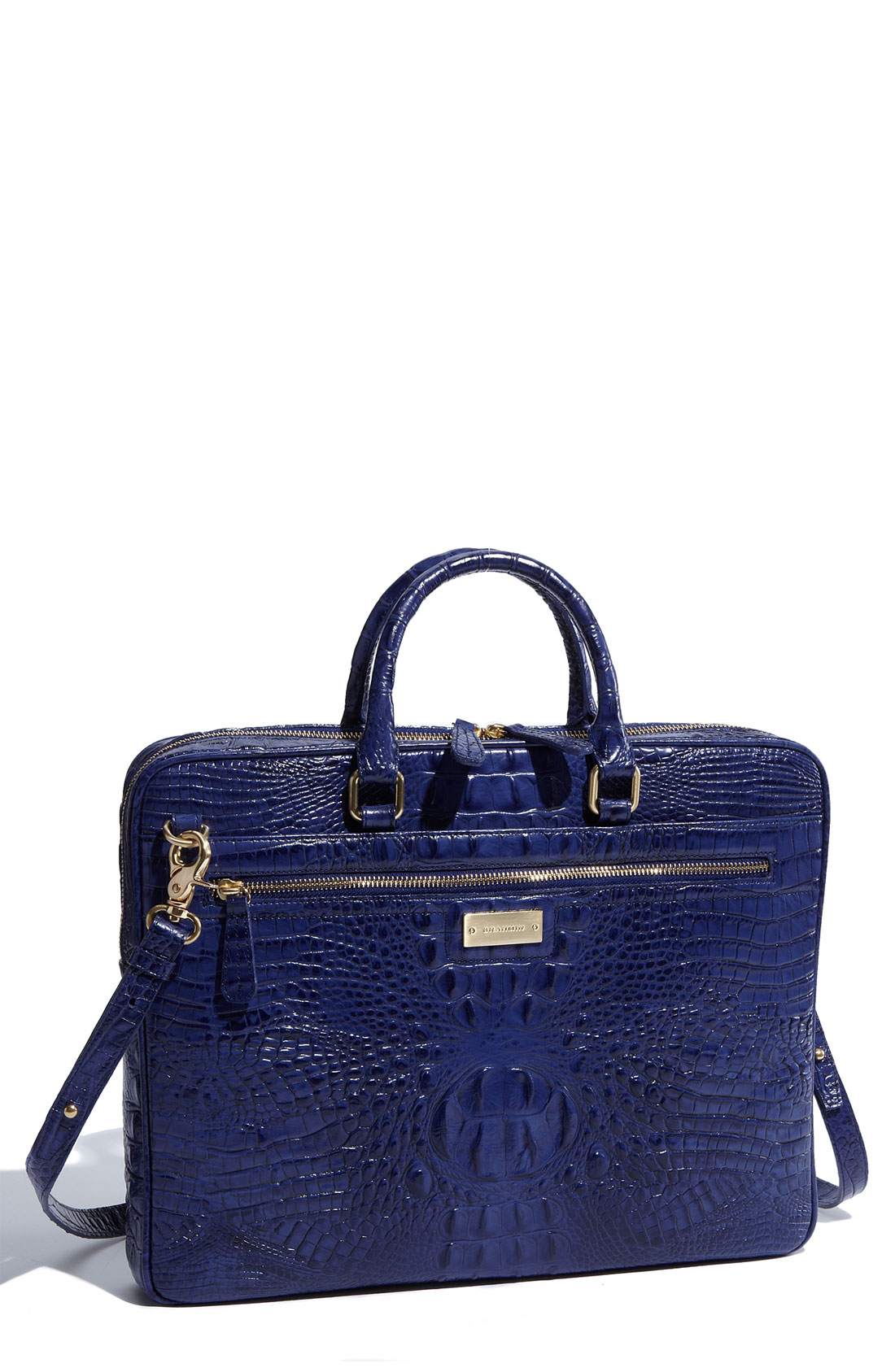 Brahmin Croc Embossed Laptop Case in Blue (lapis) | Lyst