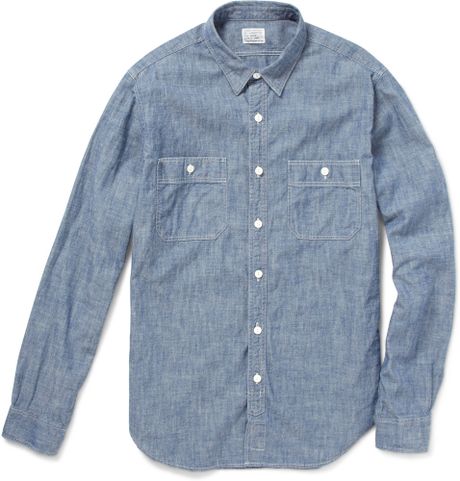 J.crew Cotton Chambray Shirt in Blue for Men (chambray) | Lyst