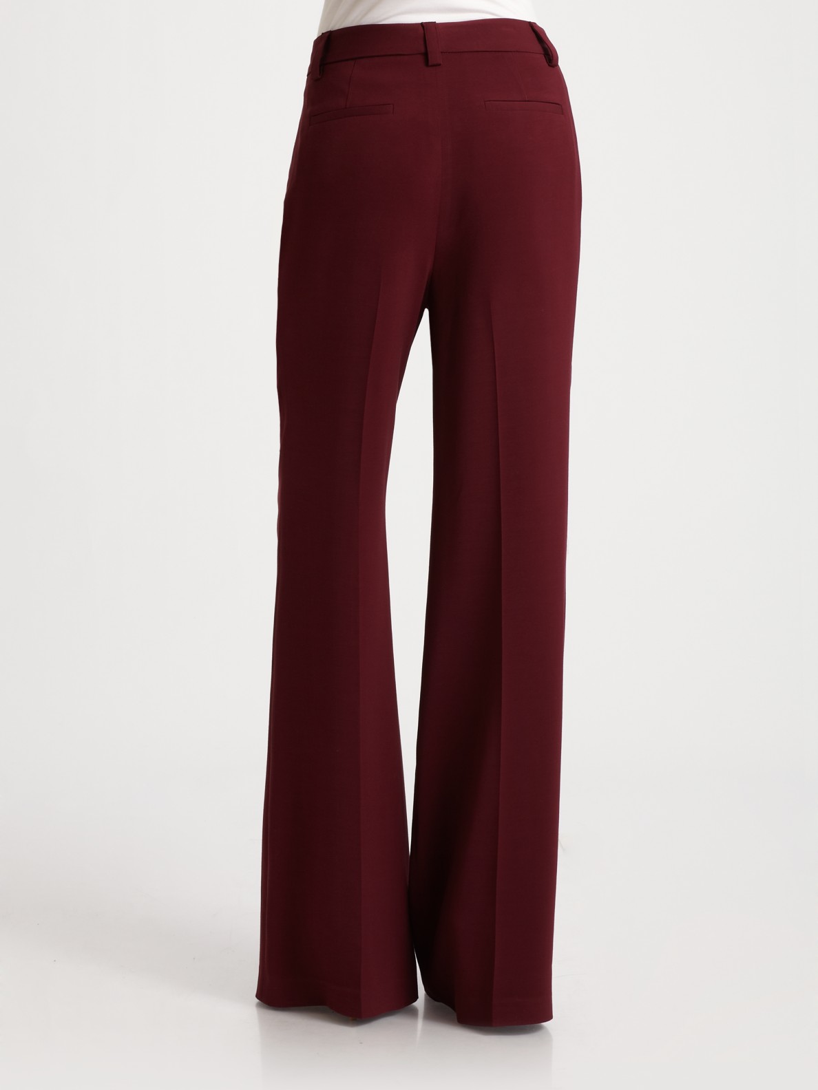 purple wide leg trousers