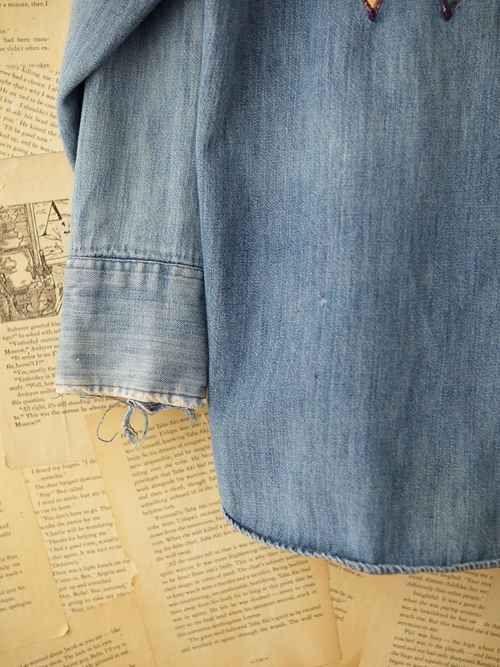 Lyst - Free people Vintage Quilt Denim Shirt in Blue