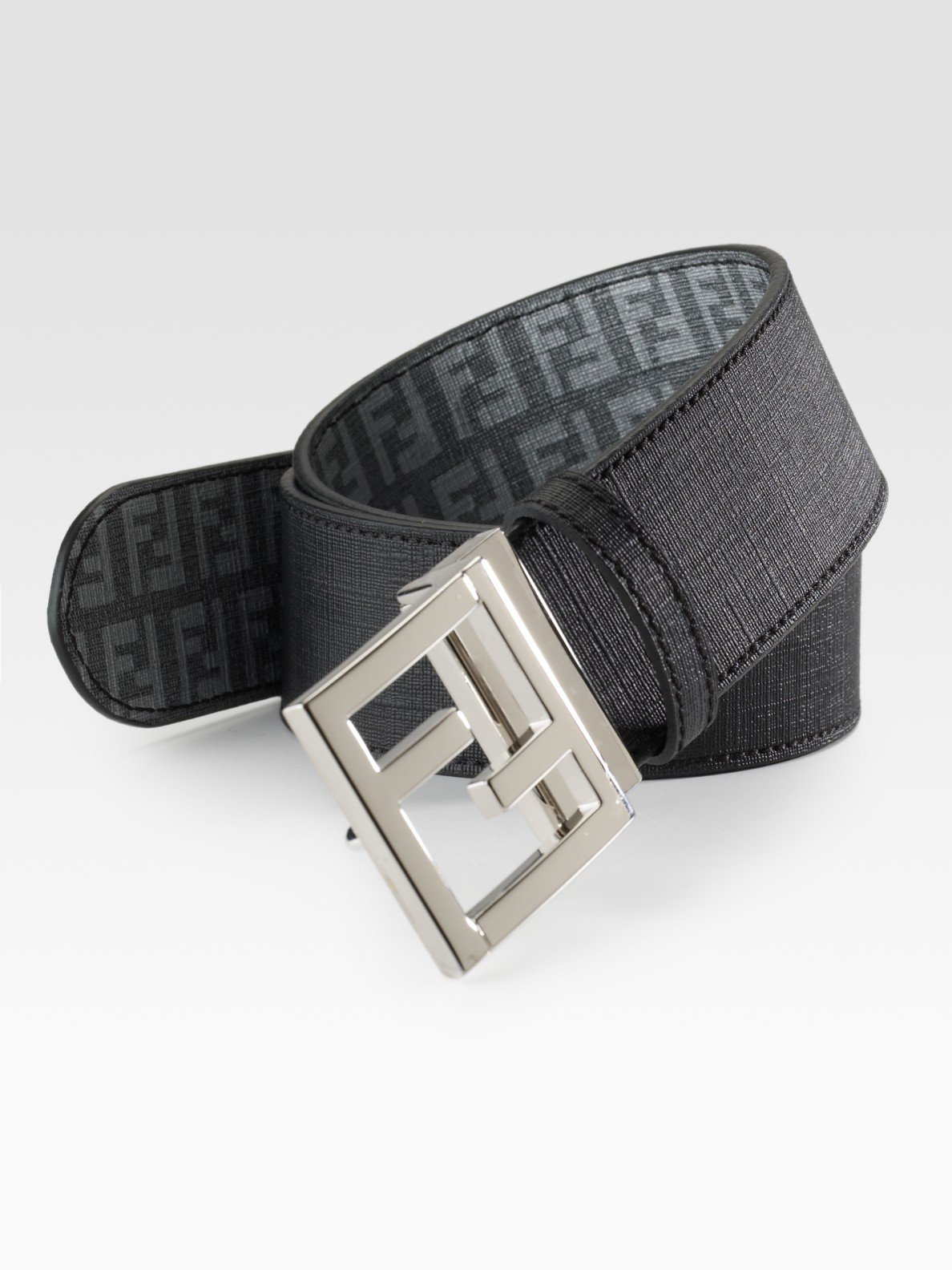 Fendi Logo Reversible Belt in Gray for Men (grey) | Lyst