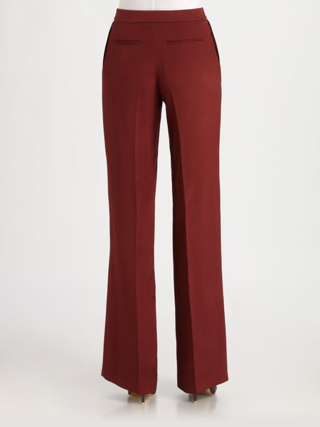 Stella Mccartney Silk Pants in Red | Lyst