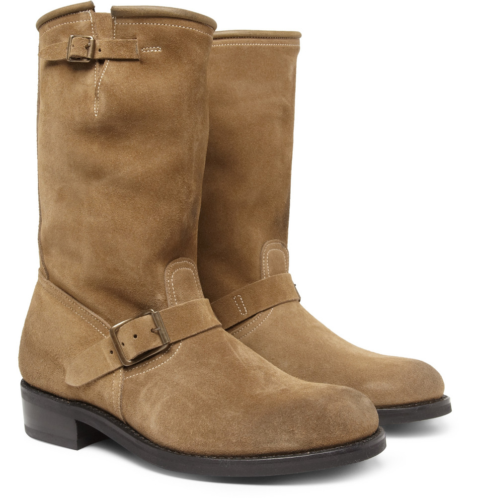 biker boots men brown