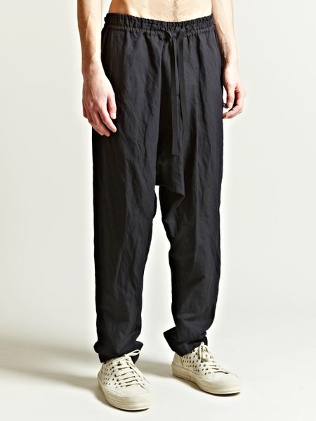 Damir Doma Mens Paam Drawstring Drop Crotch Trousers in Black for Men ...