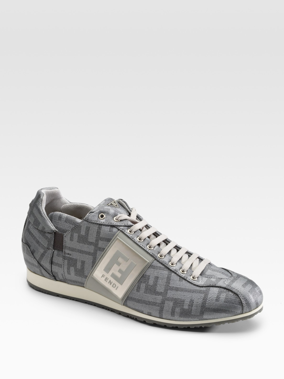 Lyst - Fendi Zucca Canvas Sneakers in Gray for Men