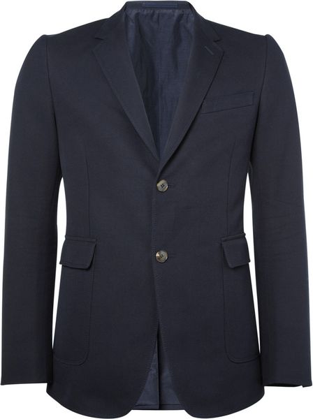 Gucci Unstructured Cotton-piqué Blazer in Blue for Men | Lyst