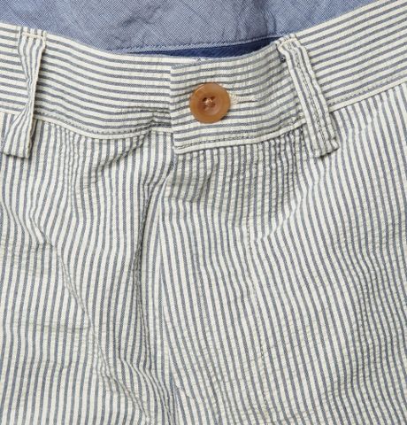 J.crew Striped Cotton Seersucker Shorts in Blue for Men | Lyst