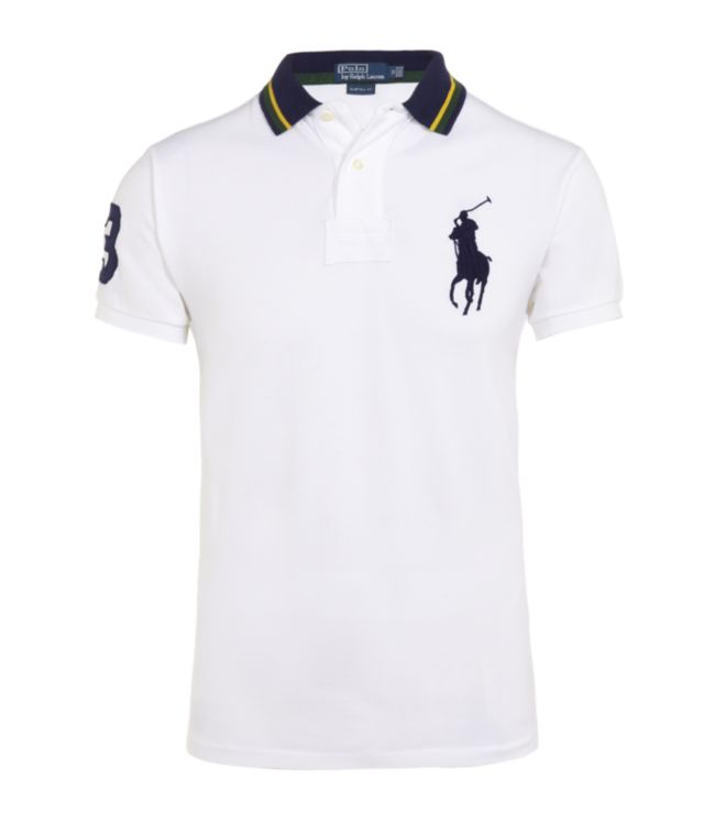 Polo Ralph Lauren Custom Fit Big Pony Polo Shirt in White for Men | Lyst