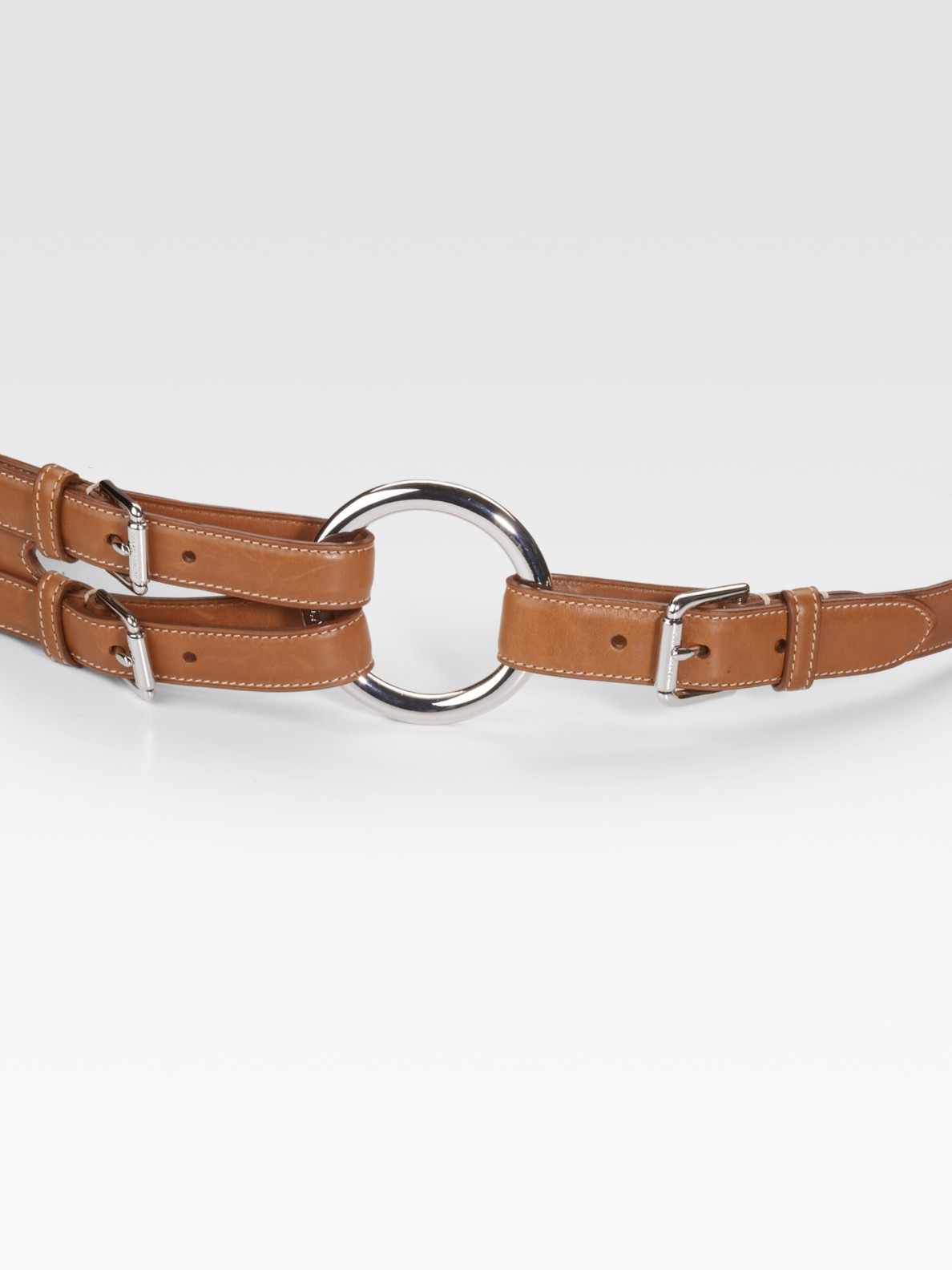 Ralph lauren black label Leather Oring Belt in Metallic Lyst