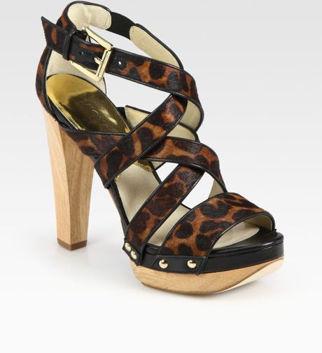 Michael Michael Kors Ariana Leopard-print Calf Hair & Leather Platform ...