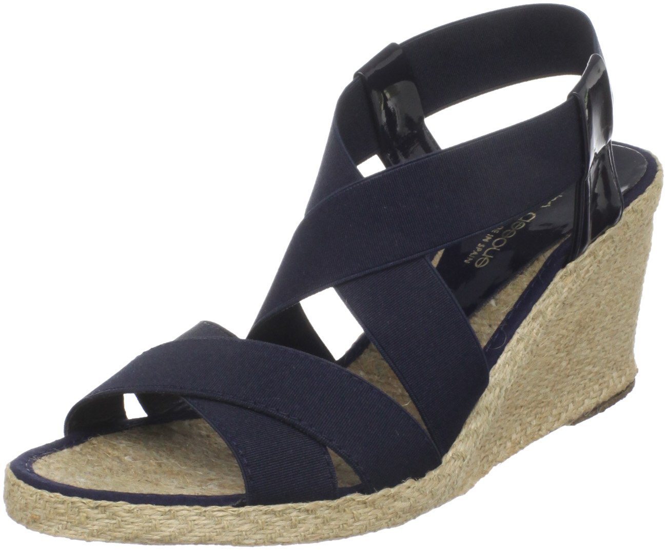 Andre Assous Womens Dalmira Mid Open Toe Espadrille in Black (navy ...