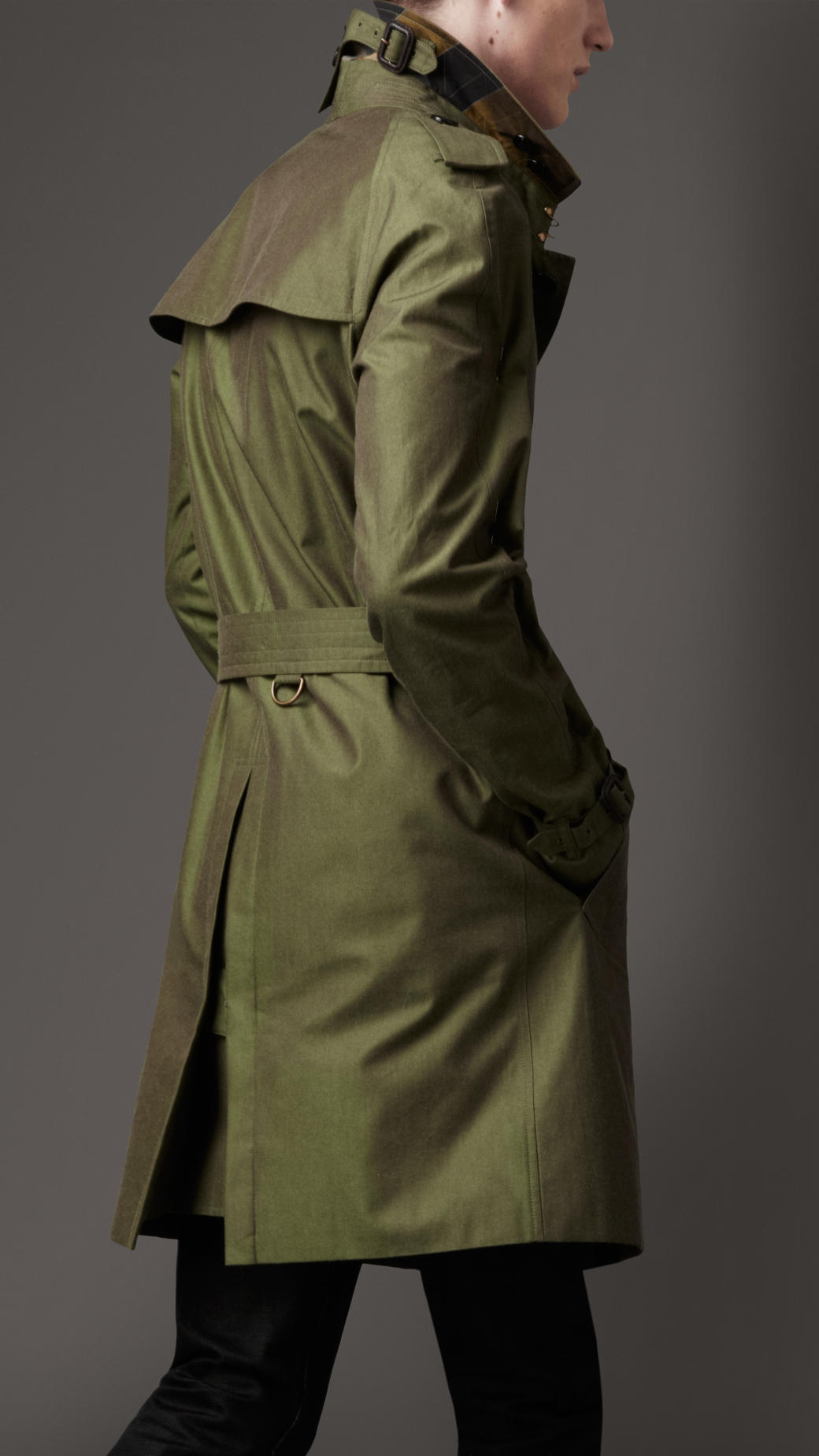 burberry olive green trench coat