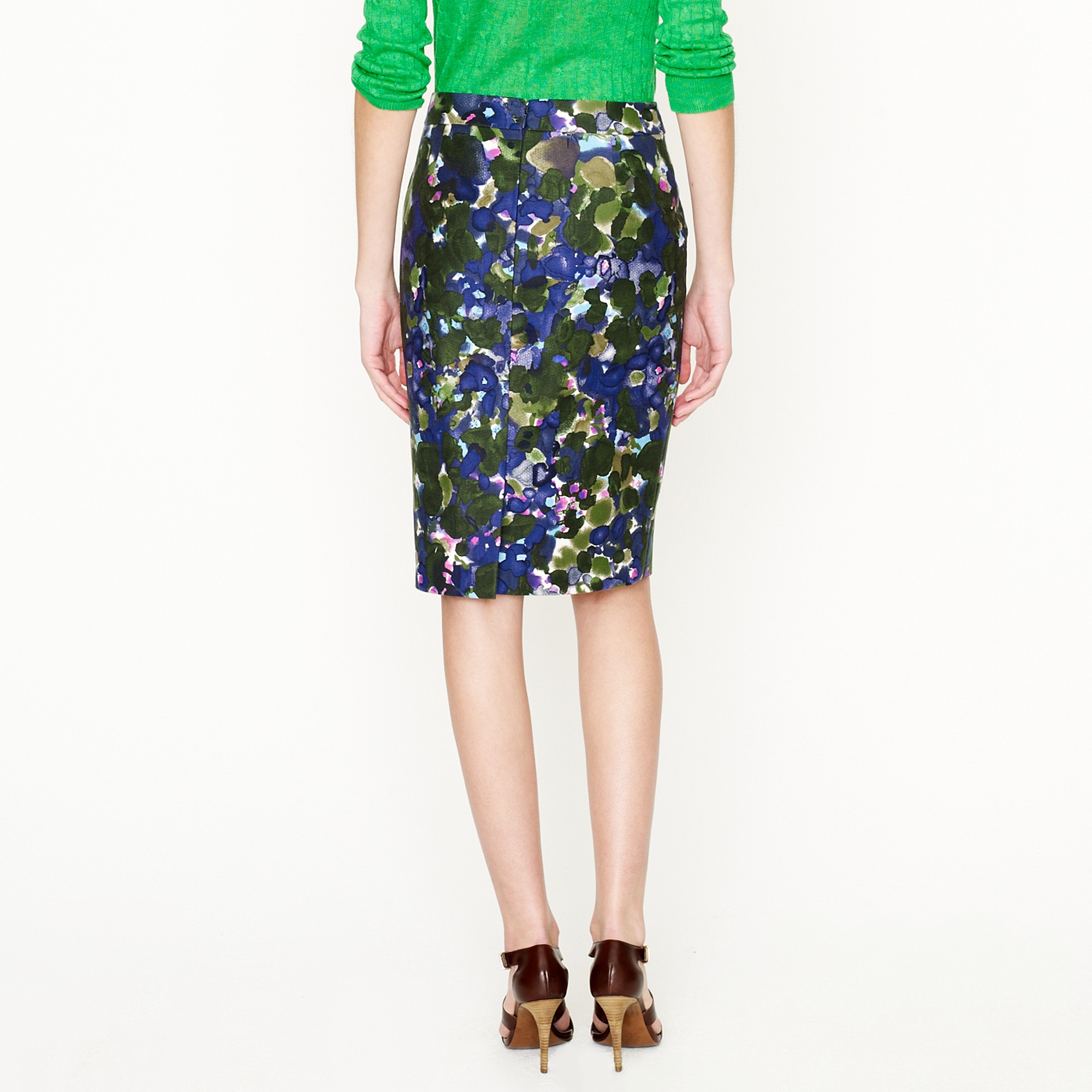 J.crew No. 2 Pencil Skirt in Gardenshade Floral in Blue | Lyst