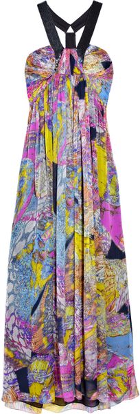 Matthew Williamson Printed silk-chiffon gown in Multicolor (purple) | Lyst