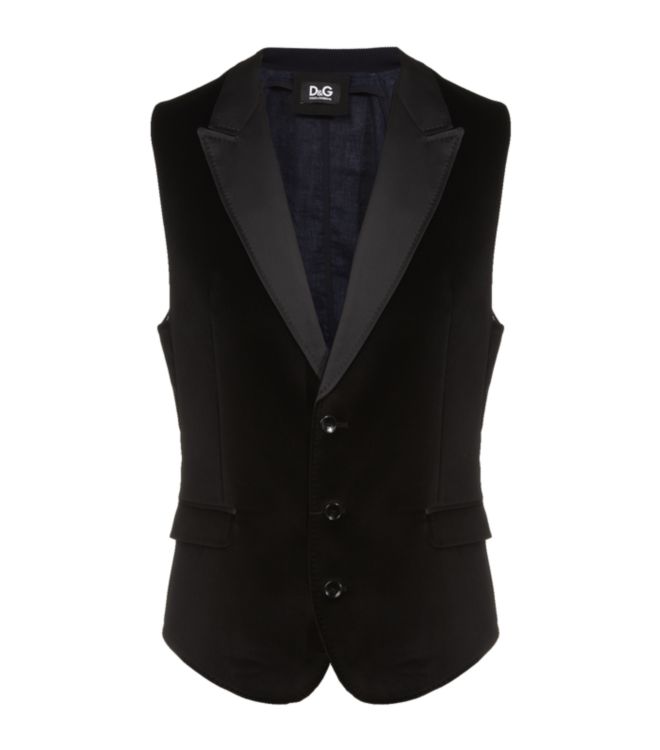 D&g Velvet Waistcoat in Black for Men | Lyst